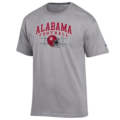 Alabama Champion Arch Football Helmet Yard Lines Tee