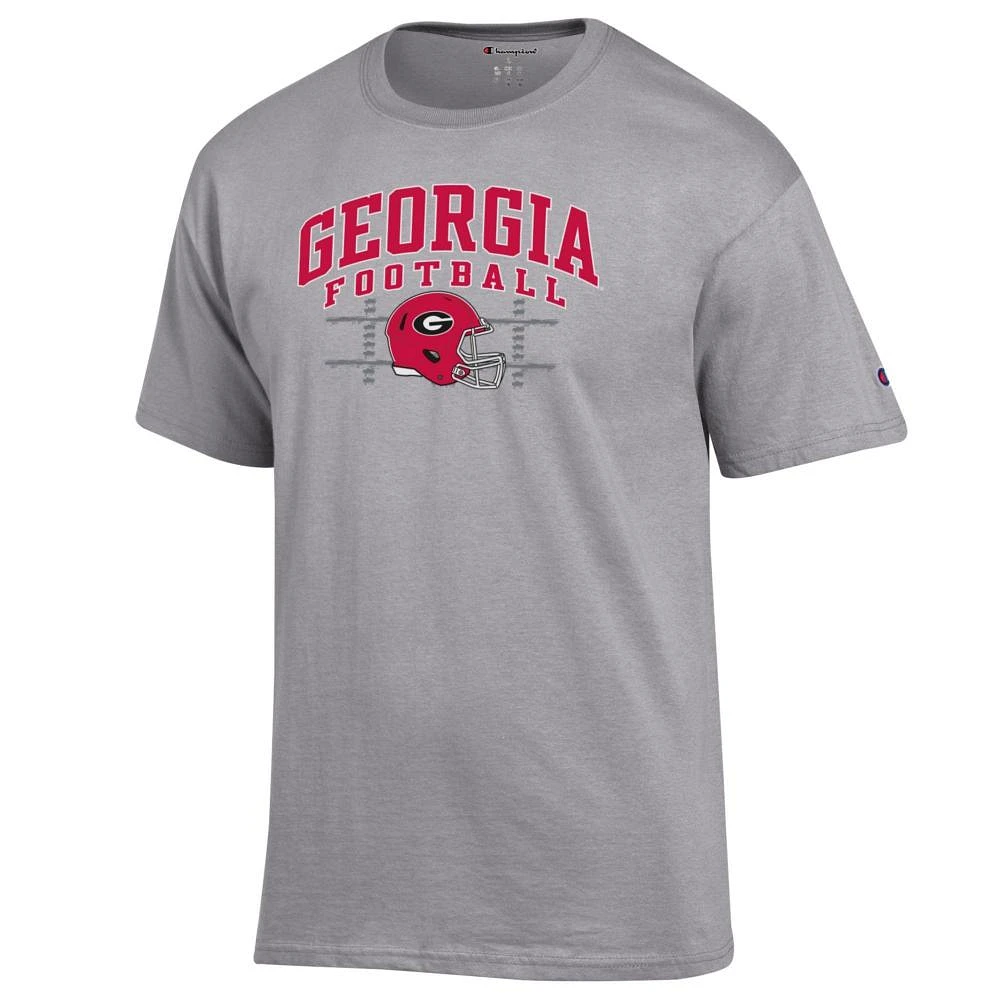 Georgia Champion Arch Football Helmet Yard Lines Tee