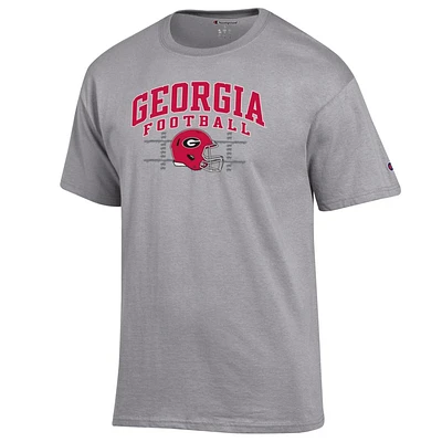 Georgia Champion Arch Football Helmet Yard Lines Tee