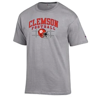 Clemson Champion Arch Football Helmet Yard Lines Tee