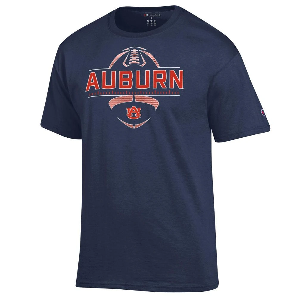 Auburn Champion Football Wordmark Yard Line Tee