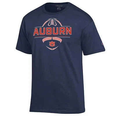 Auburn Champion Football Wordmark Yard Line Tee