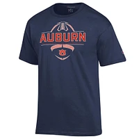 Auburn Champion Football Wordmark Yard Line Tee