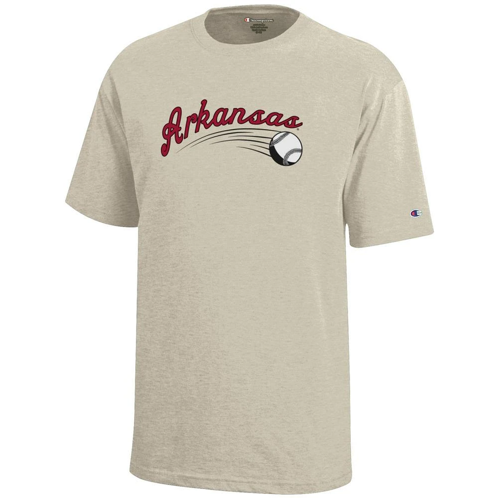 Arkansas Champion YOUTH Script Baseball Tee