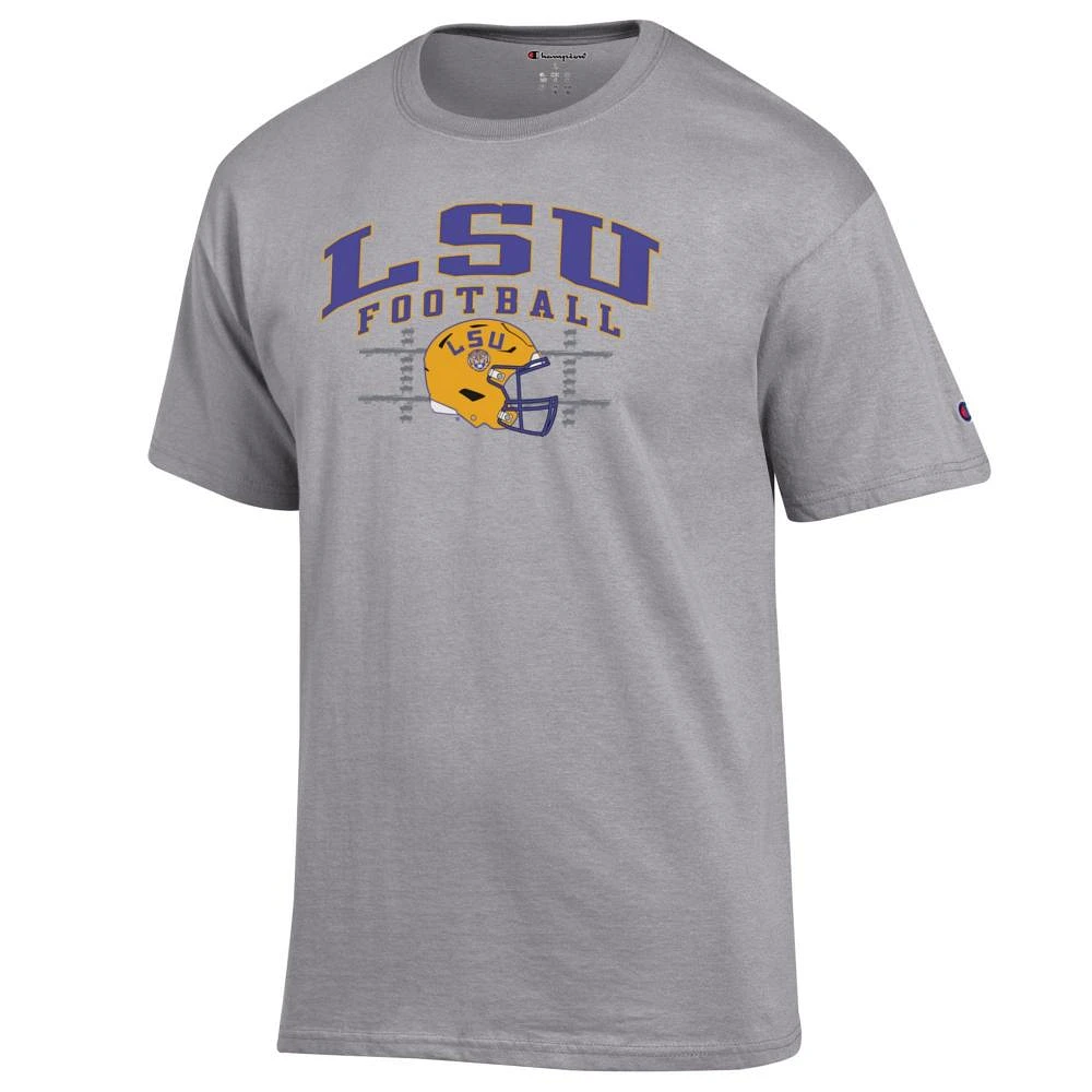 LSU Champion Arch Football Helmet Yard Lines Tee