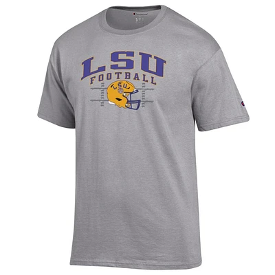 LSU Champion Arch Football Helmet Yard Lines Tee