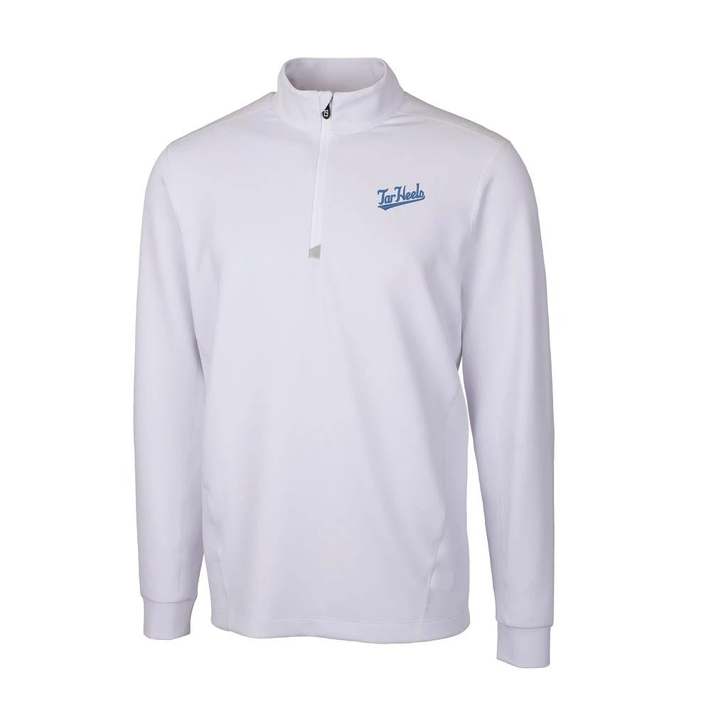 UNC Cutter & Buck Tar Heels Script Traverse 1/4 Zip Pullover