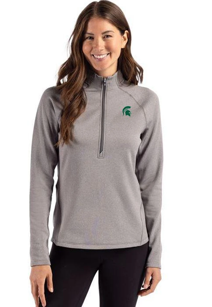 Michigan State Cutter & Buck Women's Peshastin Fleece Half Zip Pullover