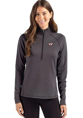 Virginia Tech Cutter & Buck Women's Peshastin Fleece Half Zip Pullover