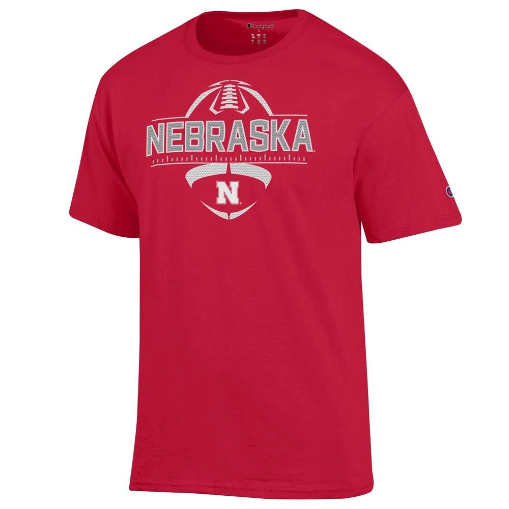 Nebraska Champion Football Wordmark Yard Line Tee