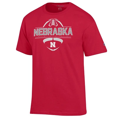 Nebraska Champion Football Wordmark Yard Line Tee