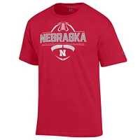 Nebraska Champion Football Wordmark Yard Line Tee