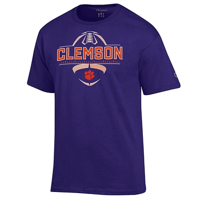 Clemson Champion Football Wordmark Yard Line Tee
