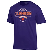 Clemson Champion Football Wordmark Yard Line Tee