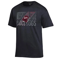 Mississippi State Champion Tonal/Diagonal Football Wordmark Yard Line Tee