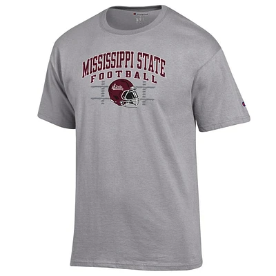 Mississippi State Champion Arch Football Helmet Yard Lines Tee