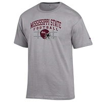Mississippi State Champion Arch Football Helmet Yard Lines Tee