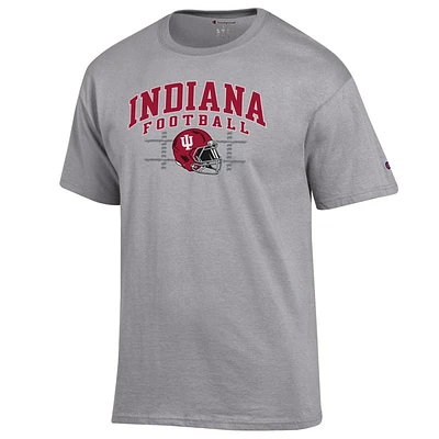 Indiana Champion Arch Football Helmet Yard Lines Tee