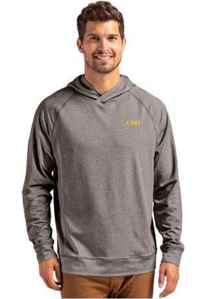 LSU Cutter & Buck Adapt Heathered Hoodie