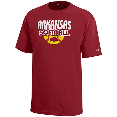Arkansas Champion YOUTH Softball Stack Tee