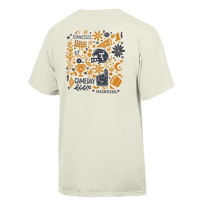 Tennessee Comfort Wash Hand Drawn Frills Flowers Tee
