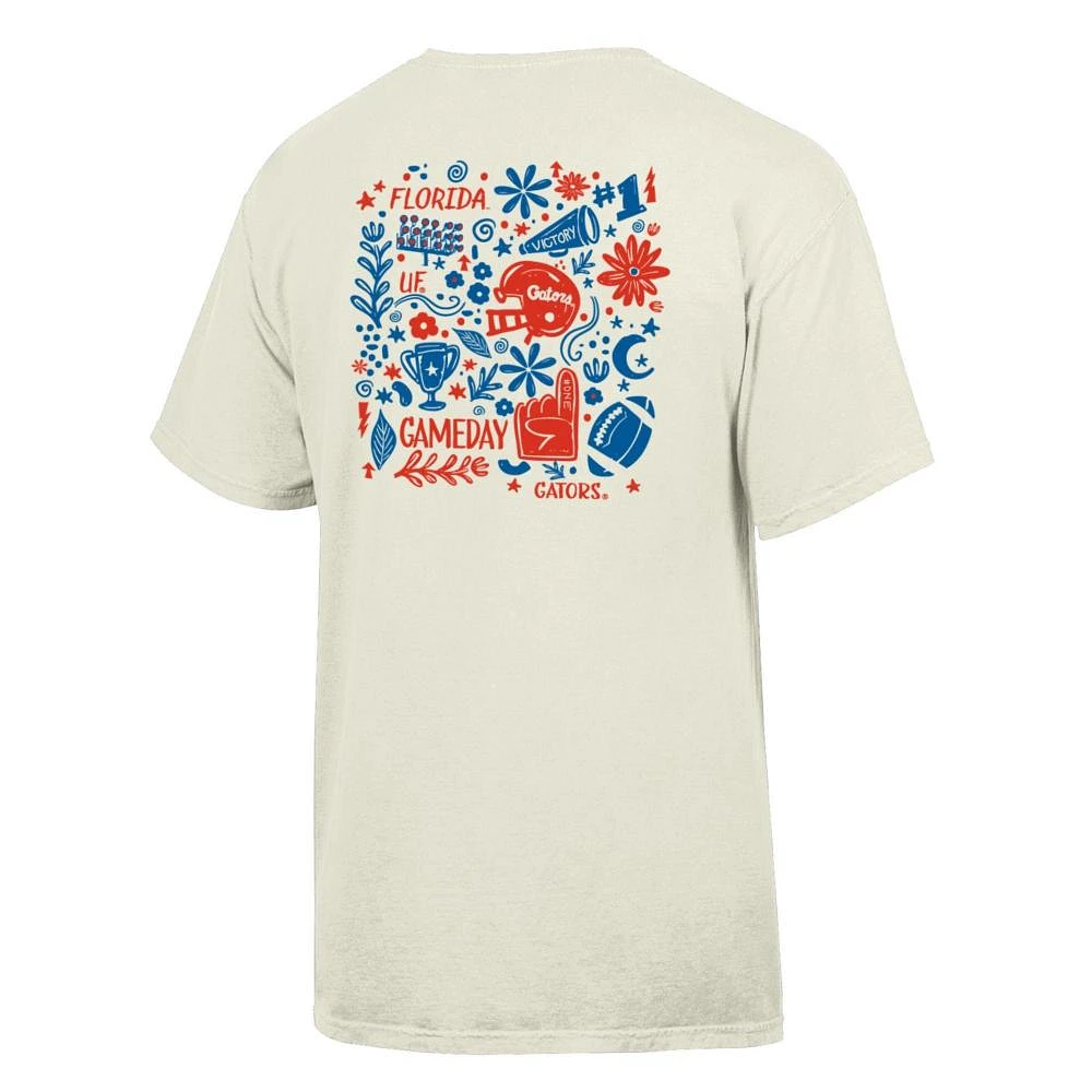 Florida Comfort Wash Hand Drawn Frills Flowers Tee