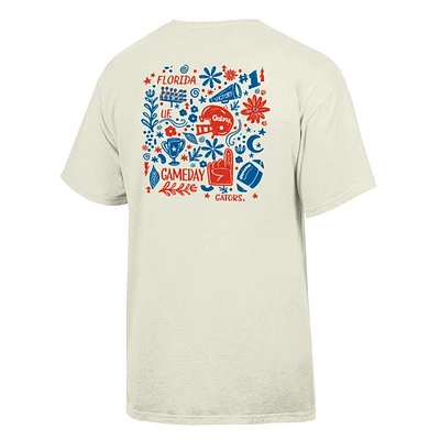 Florida Comfort Wash Hand Drawn Frills Flowers Tee