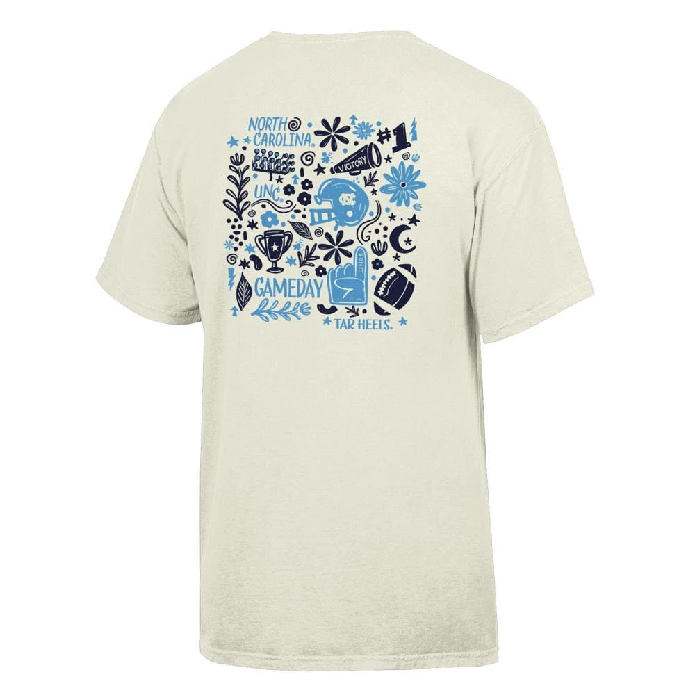 UNC Comfort Wash Hand Drawn Frills Flowers Tee