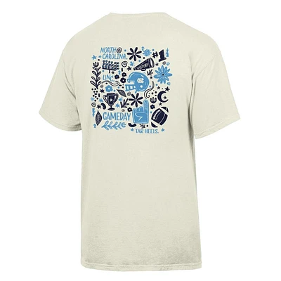 UNC Comfort Wash Hand Drawn Frills Flowers Tee