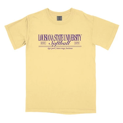 LSU 80's Tight Type Softball Comfort Colors Tee