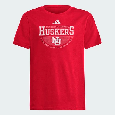 Nebraska Adidas YOUTH Hold the Line Fresh Tee