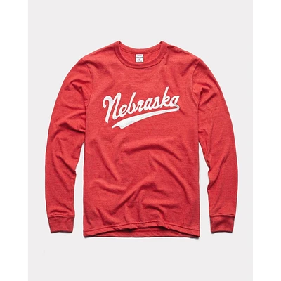 Nebraska Charlie Hustle Script Long Sleeve Tee
