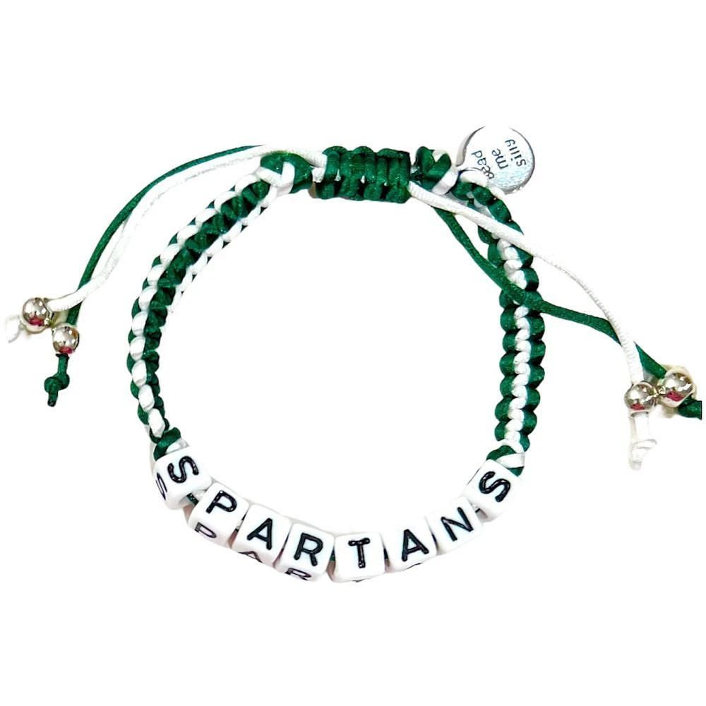 Michigan State Box Braid Bead Adjustable Bracelet