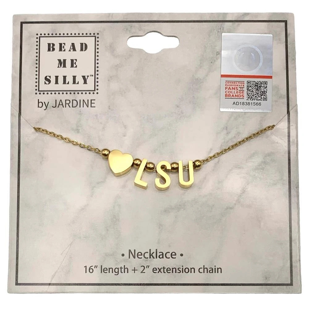 LSU Initial Necklace