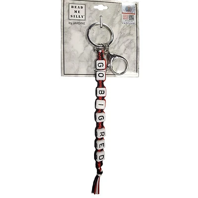 Nebraska Box Braid Bead Keychain
