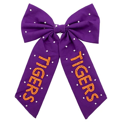 Clemson Capri Designs Beaded Hair Bow