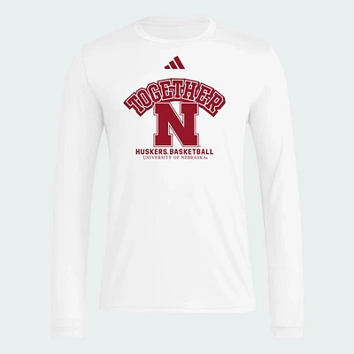 Nebraska Adidas 2025 Bench Long Sleeve Shooting Shirt
