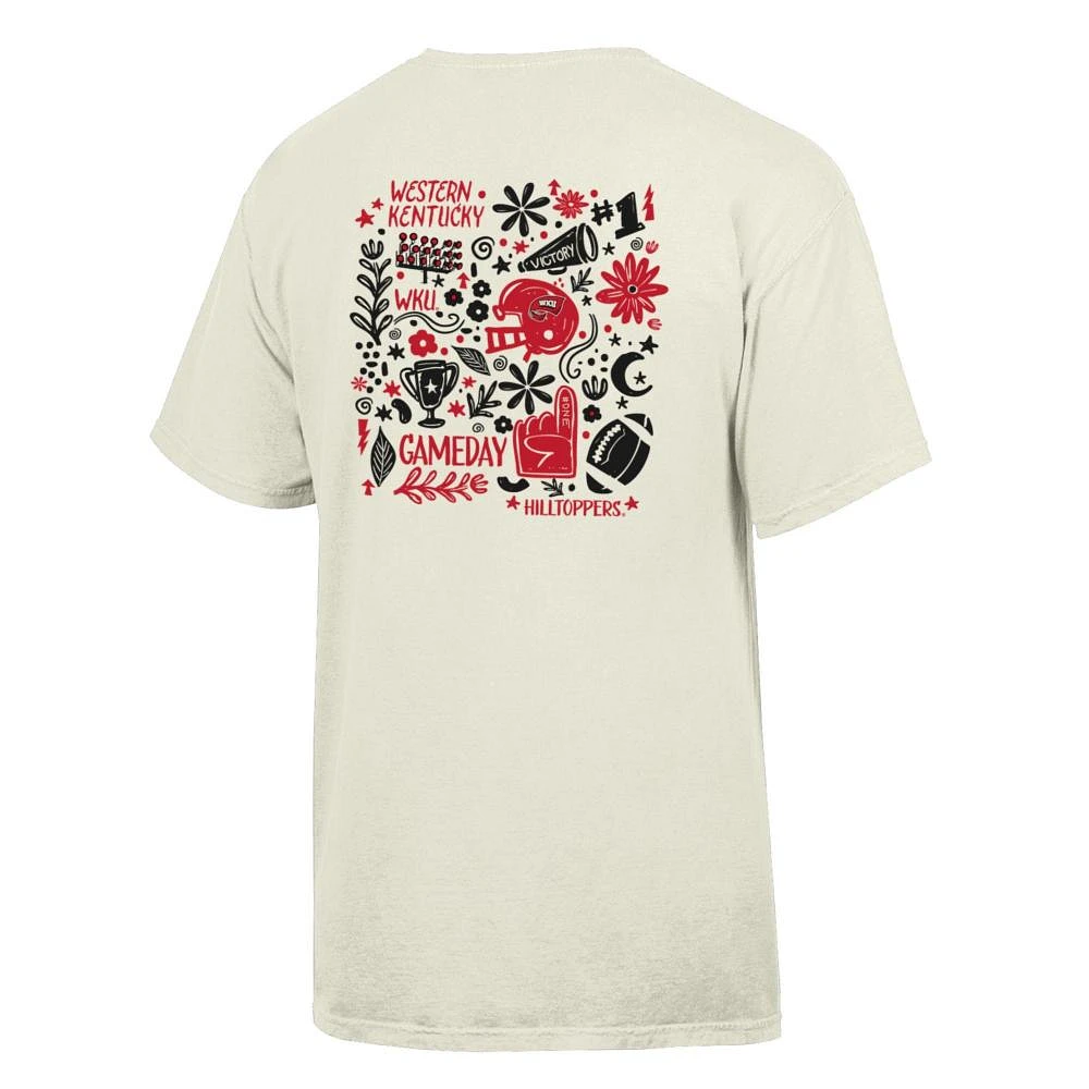Western Kentucky Comfort Wash Hand Drawn Frills Flowers Tee