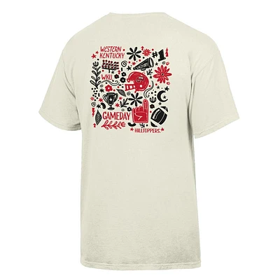 Western Kentucky Comfort Wash Hand Drawn Frills Flowers Tee