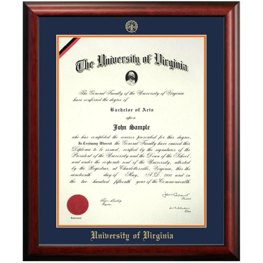 University of Virginia Satin Diploma Frame