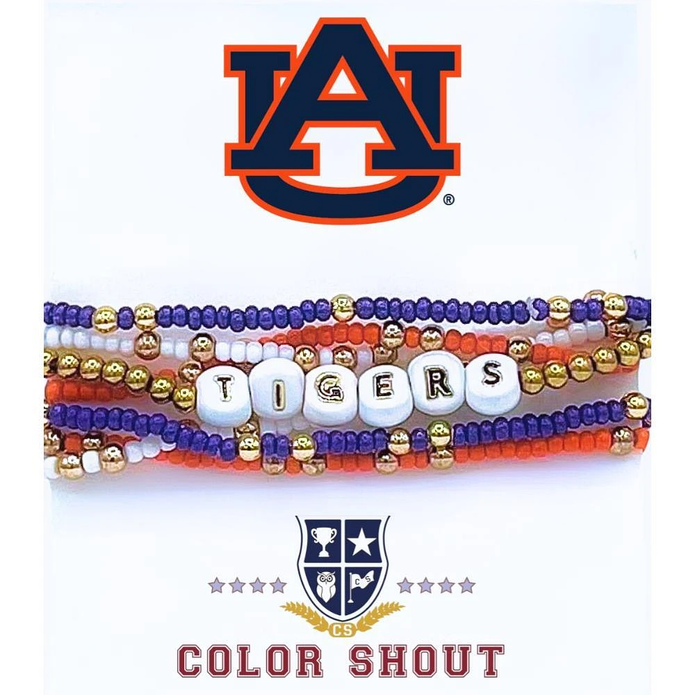 Auburn Color Shout Set of 6 Stretch Bracelets