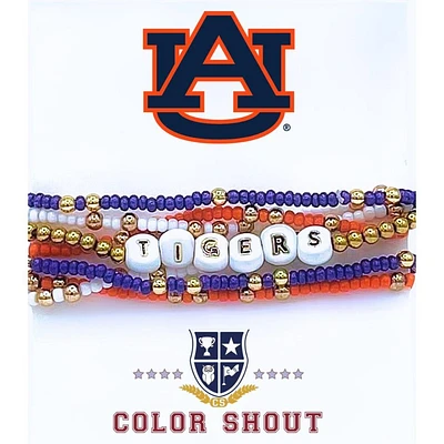 Auburn Color Shout Set of 6 Stretch Bracelets