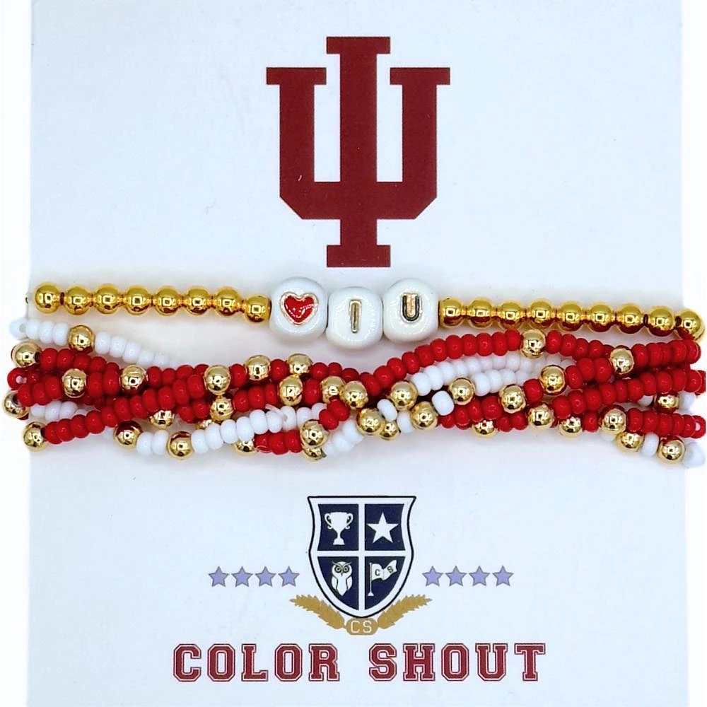 Indiana Color Shout Lucky 7 College Stack Bracelets