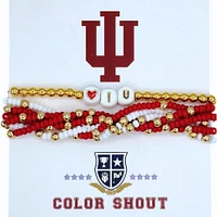 Indiana Color Shout Lucky 7 College Stack Bracelets