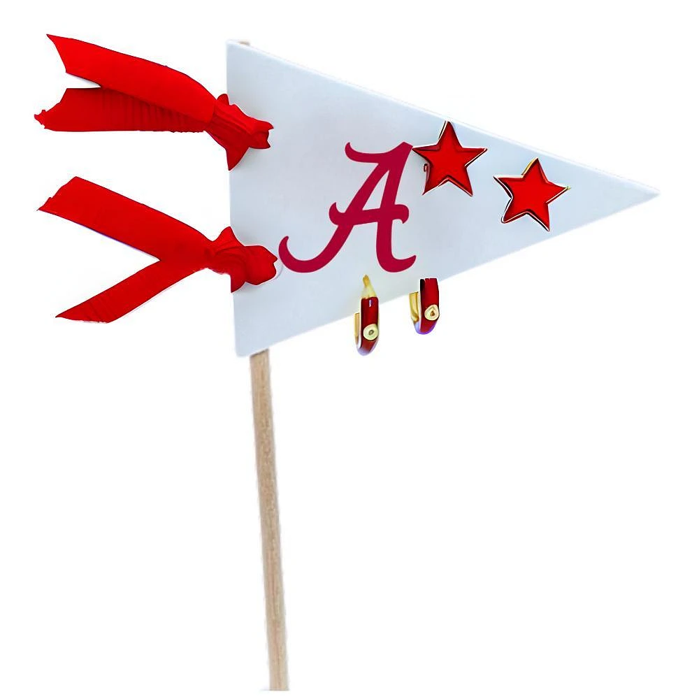 Alabama Color Shout Pennant Pair Earrings Set