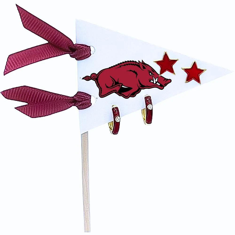 Arkansas Color Shout Pennant Pair Earring Set