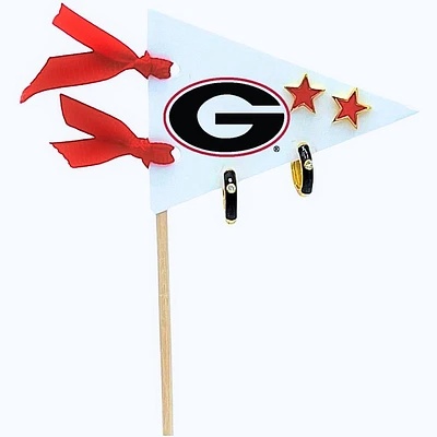 Georgia Color Shout Pennant Pair Earring Set