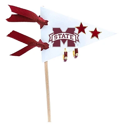 Mississippi State Color Shout Pennant Pair Earring Set