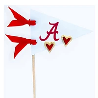 Alabama Color Shout Pennant Heart Earrings