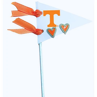 Tennessee Color Shout Pennant Heart Earrings